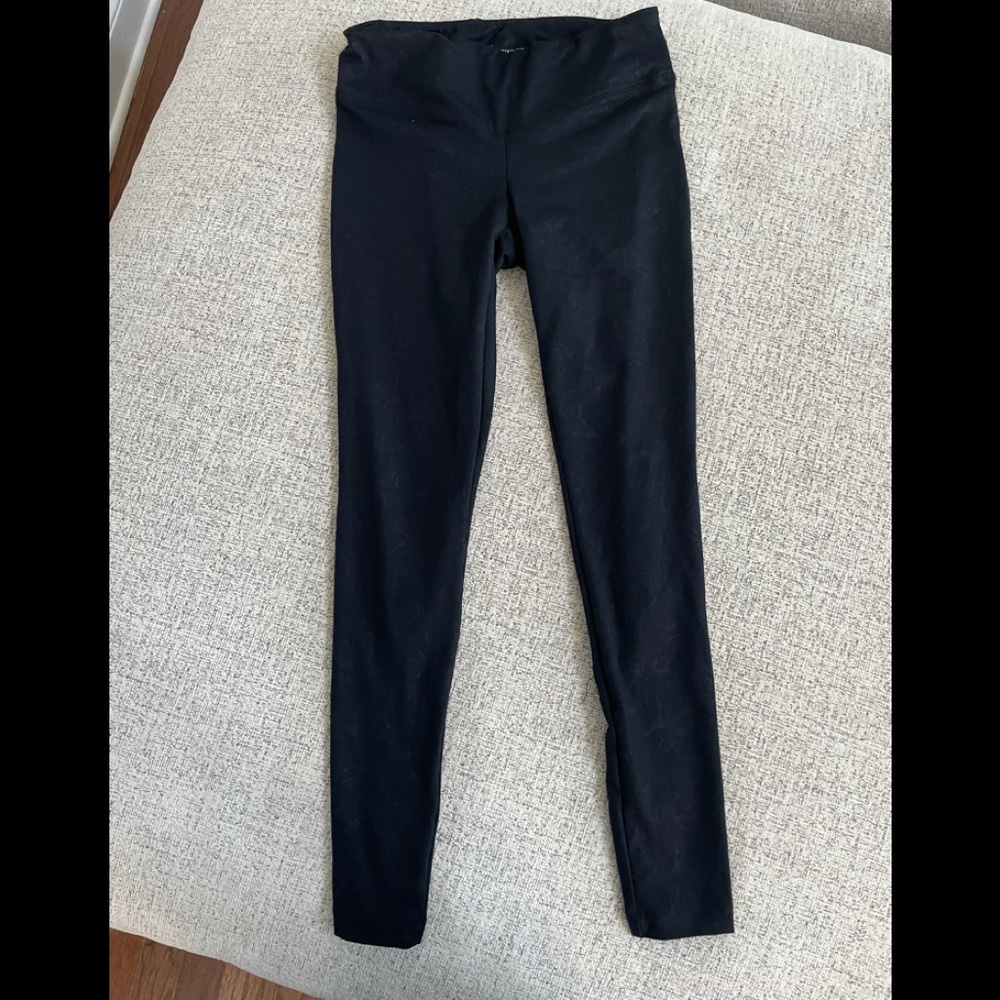 Kira Grace Ankle Tie Black Paisley Leggings
